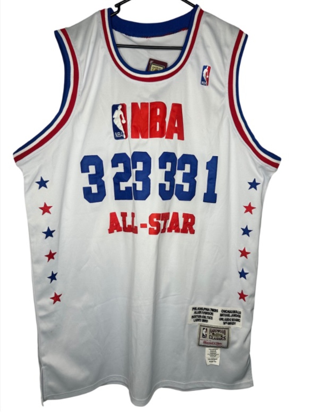 NBA All-Star White Red & Blue Basketball Jersey Size XXL